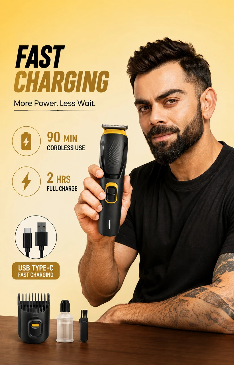 Misuhrobir Trimmer Men Fully Waterproof Trimmer 90 min Runtime