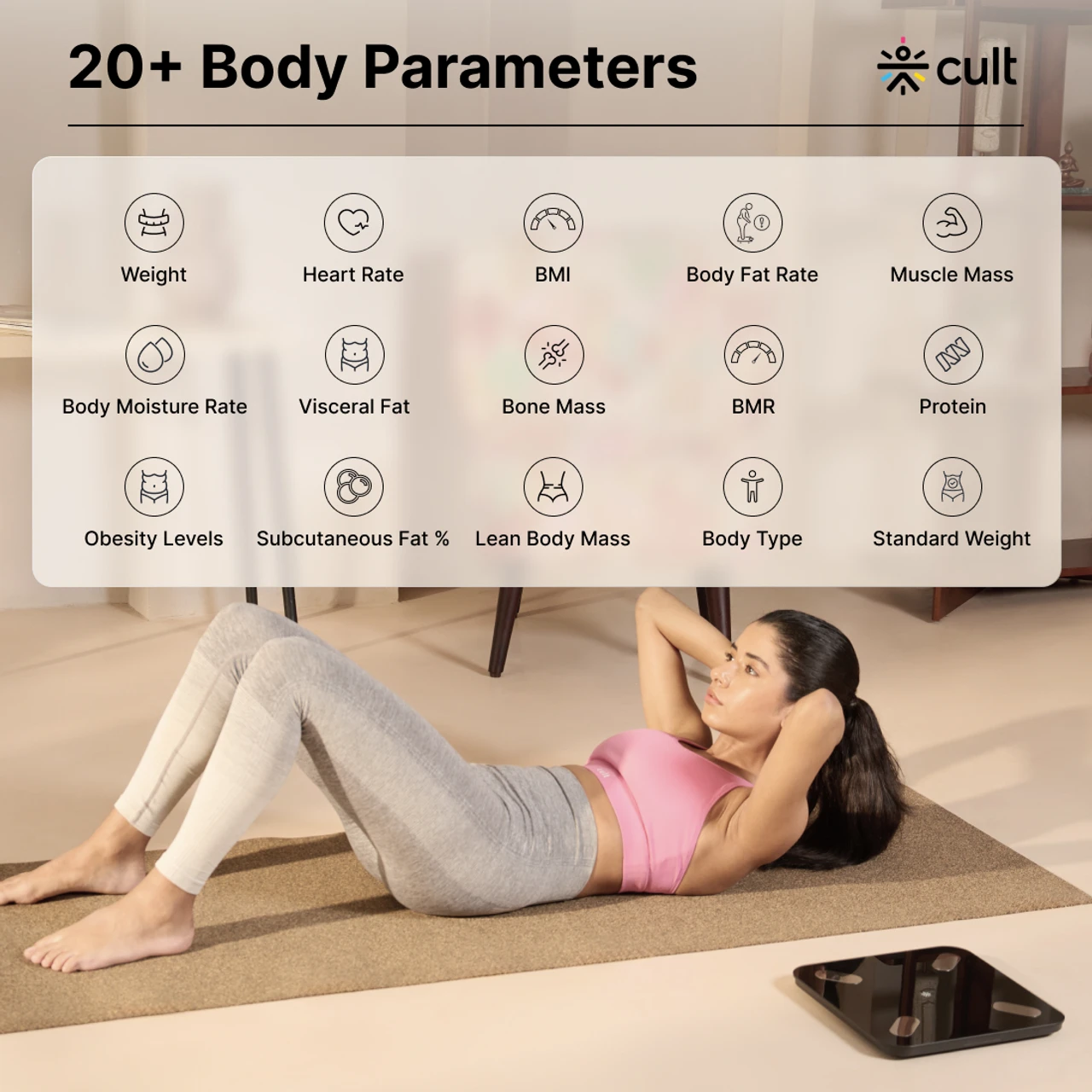 Cult Bluetooth Weight Machine, 20+ Parameters