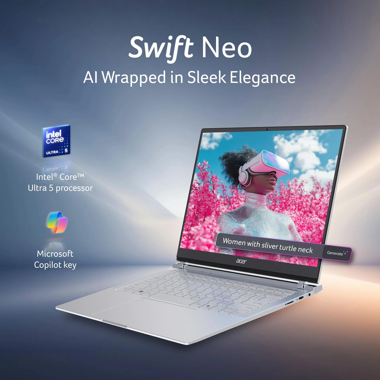 Acer Swift Neo 14 Office 2024 + M365 Basic Intel Core Ultra 5 115U - (16 GB/512 GB SSD/Windows 11 Home)